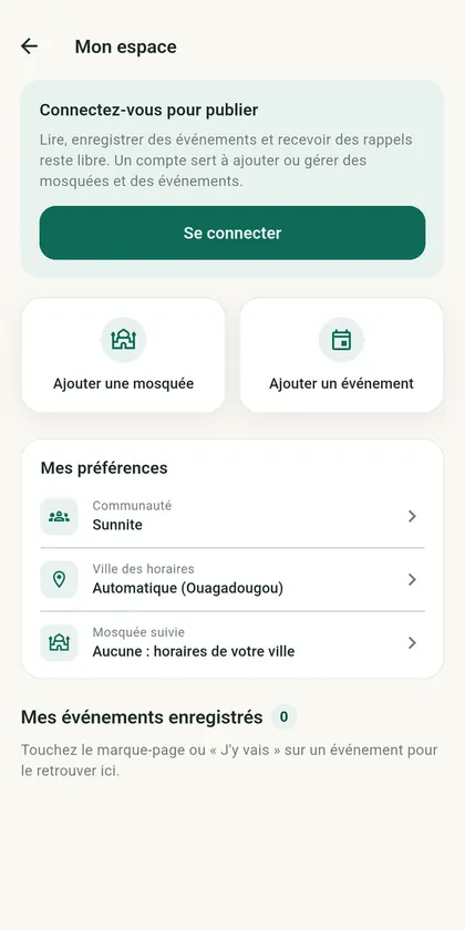 Mon espace